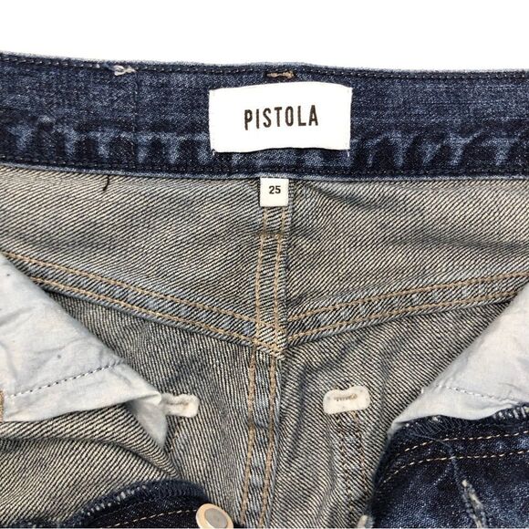 Pistolsa High Waist Skinny Jeans Medium Dark Wash Light Distressing Size 25 - Picture 8 of 13